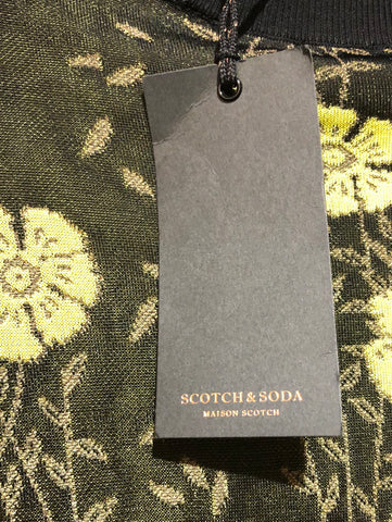 Scotch and Soda long sleeve leaf print knit