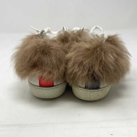 Gucci Fur Lined White leather Bumblebee Sneaker