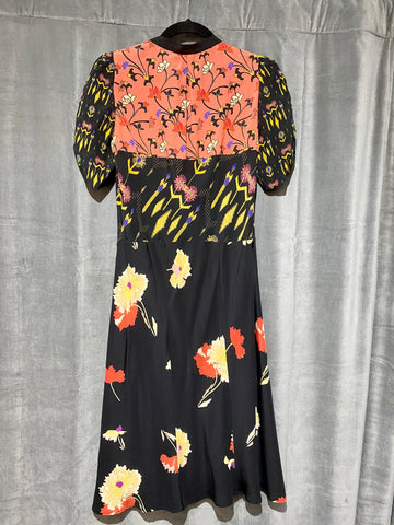 Etro Floral Short Sleeve Silk Dress