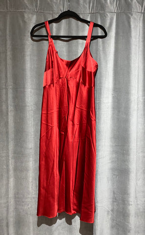 Vintage: Donna Karan Thick Strap Red Silk Slip Dress