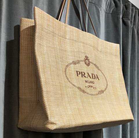 Prada  Exclusive Wicker Beach Tote
