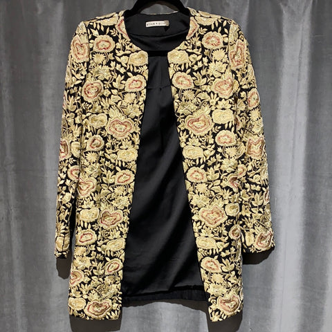 Alice & Olivia brown Sequin/ Embroidered Gold and Beaded Coat