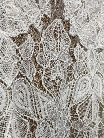 Jonathan Simkhai White Lace Turtleneck Long Sleeve Mini Dress