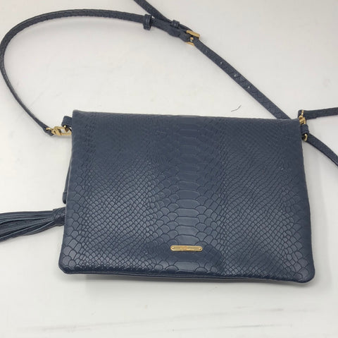 GiGi New York Navy Embossed Leather Crossbody Bag