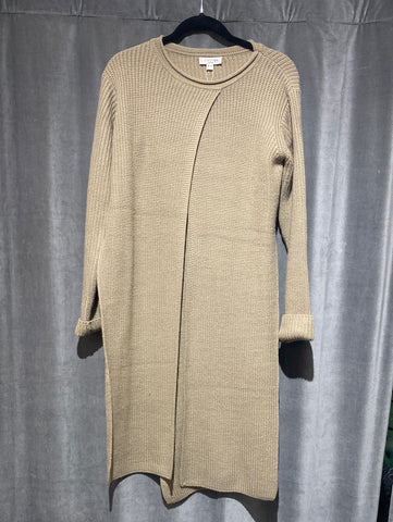 Jovonna Beige Knit Tunic Sweater Top