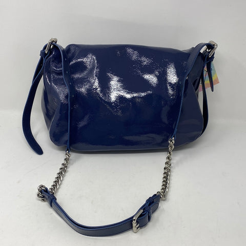 IACUCCI medium Blue Patent Leather Crossbody Saddle Bag