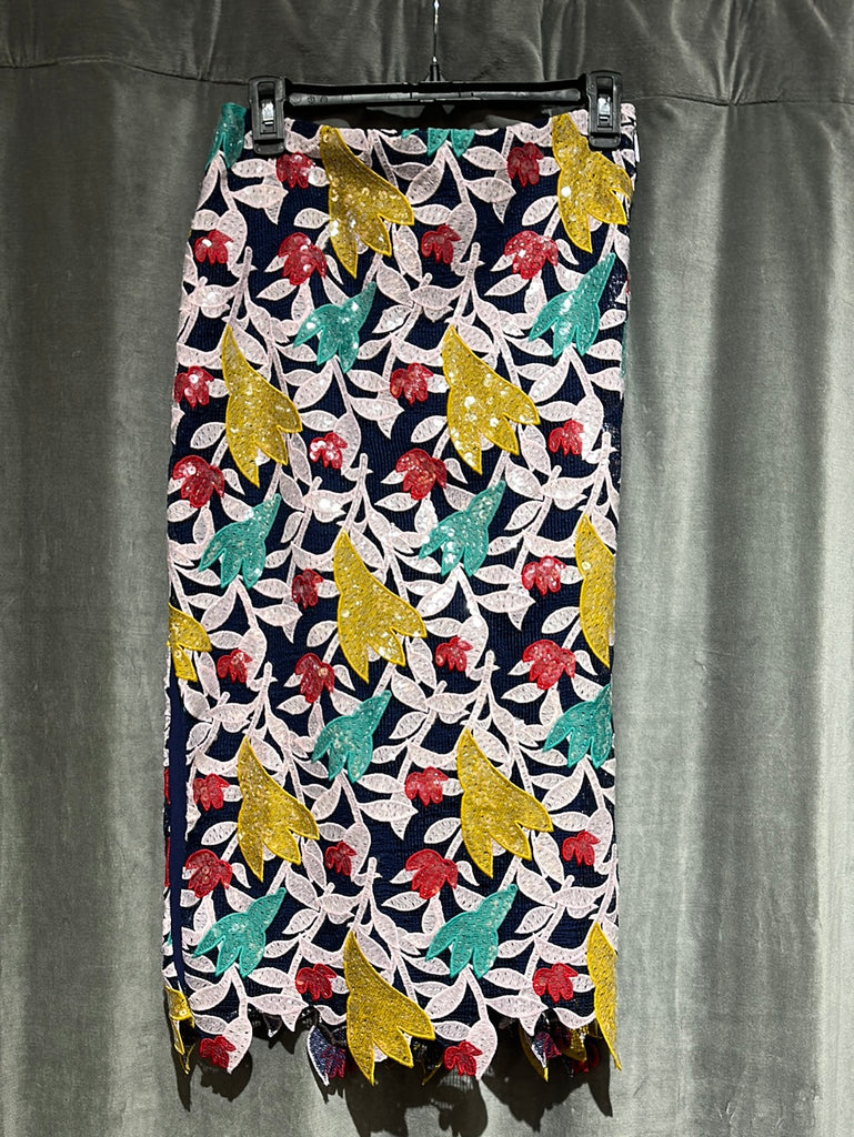PRABAL GURUNG Floral Sequin Skirt