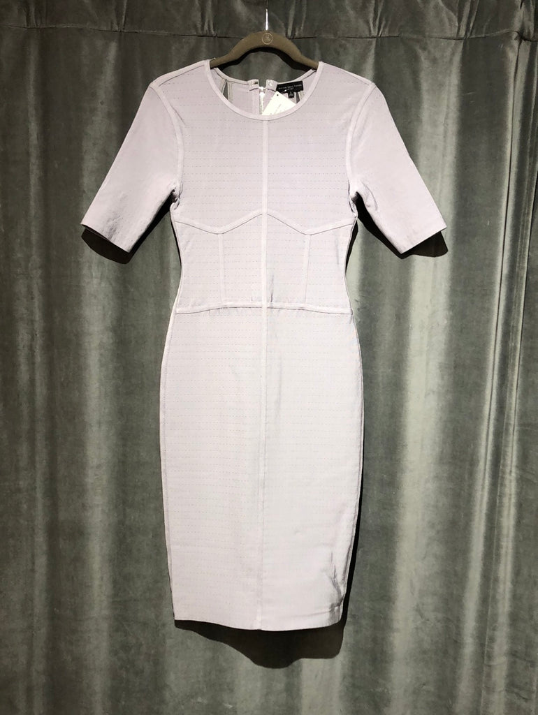 MARIAM ANNA BARSKA Light Grey Short Sleeve Bodycon Dress