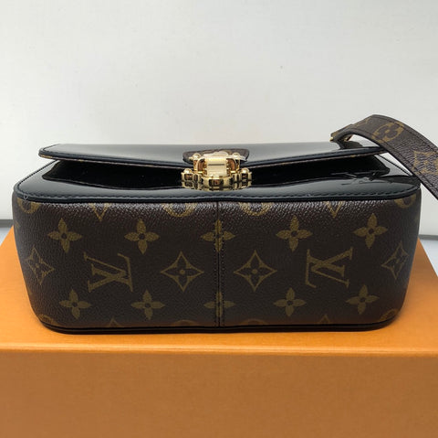 Louis Vuitton Black Vernis Leather And Monogram Canvas Cherrywood BB Bag
