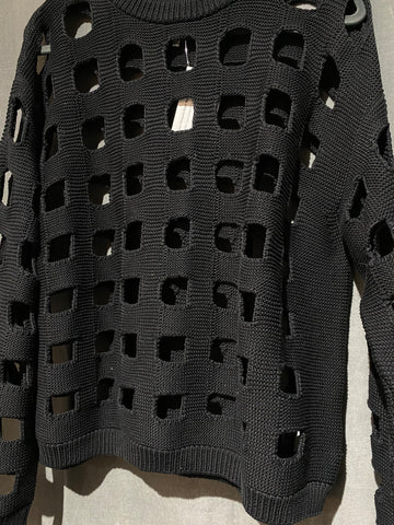 Maison Margiela Black Square Hole Knit Sweater