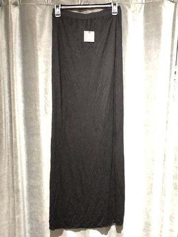Kimberly Ovitz black elastic waist cotton maxi skirt