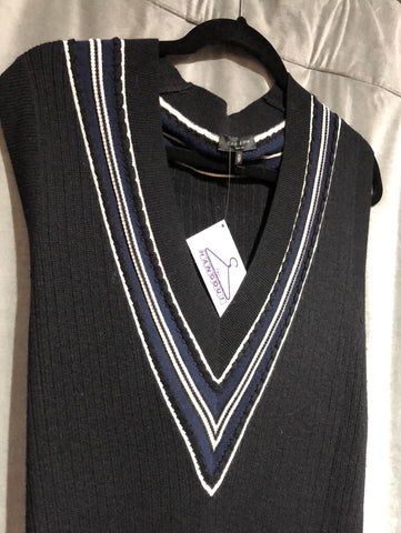 Rag & Bone Black Deep Vee Sweater Dress
