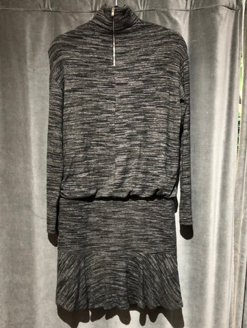 BAILEY 44 Grey Turtleneck Mini Dress with Ruffle Bottom