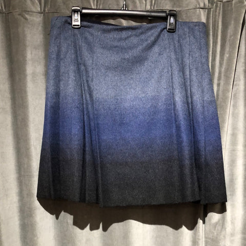 Red Valentino Blue Wool Ombre Pleated Skirt