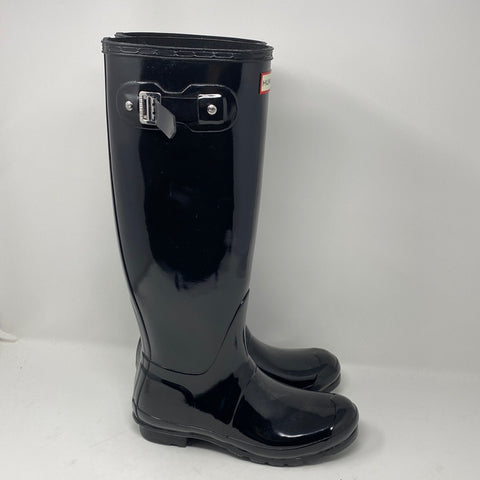 HUNTER Black Rubber Rainboots