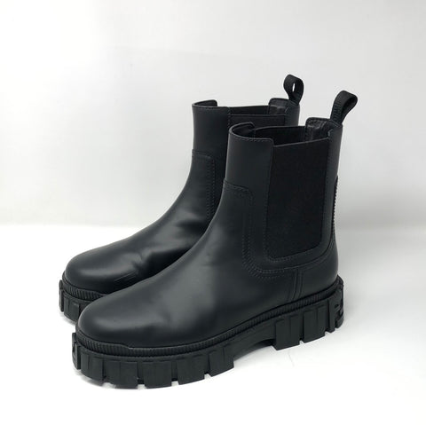 Fendi Black Slip On Lug Boot with Elastic Sides