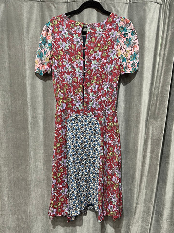 Jade by johnny was Multicolor Multifloral Short Sleeve Flowy Midi Dress