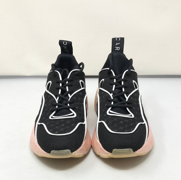 Stella McCartney 'Eclipse' Black and Pink Nylon Sneaker with Cutouts