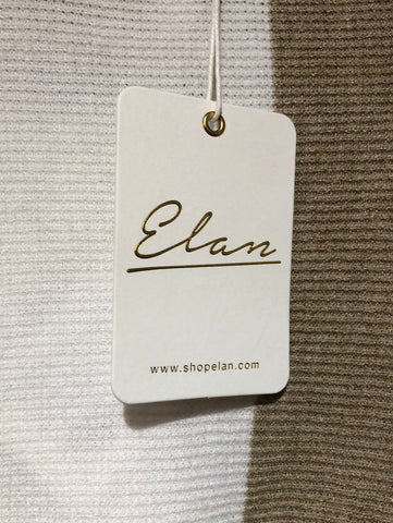 ELAN Beige and white Turtleneck sweater