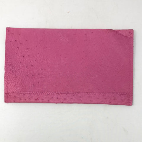 Vintage: Pink Ostrich Leather Envelope Clutch
