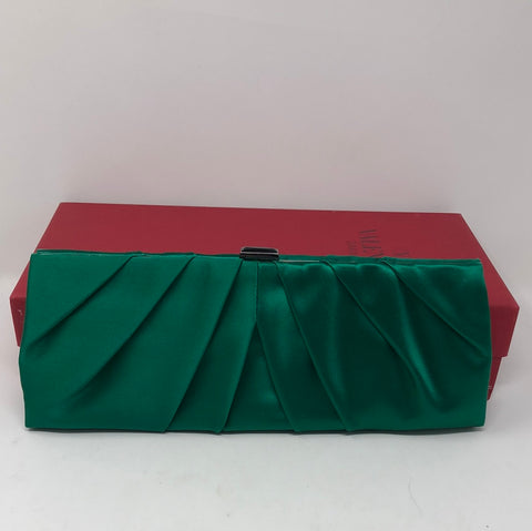 Valentino Emerald Green Satin Clutch
