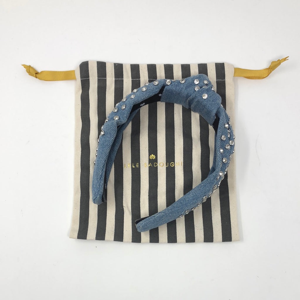 Lele Sadoughi Denim and Jewel Headband