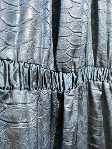 SEA New York Short Sleeve Metallic Slate Blue Snake Print Dress