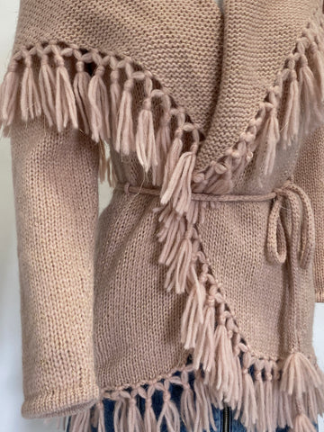 Love Shack Fancy Pink Tassel Shawl