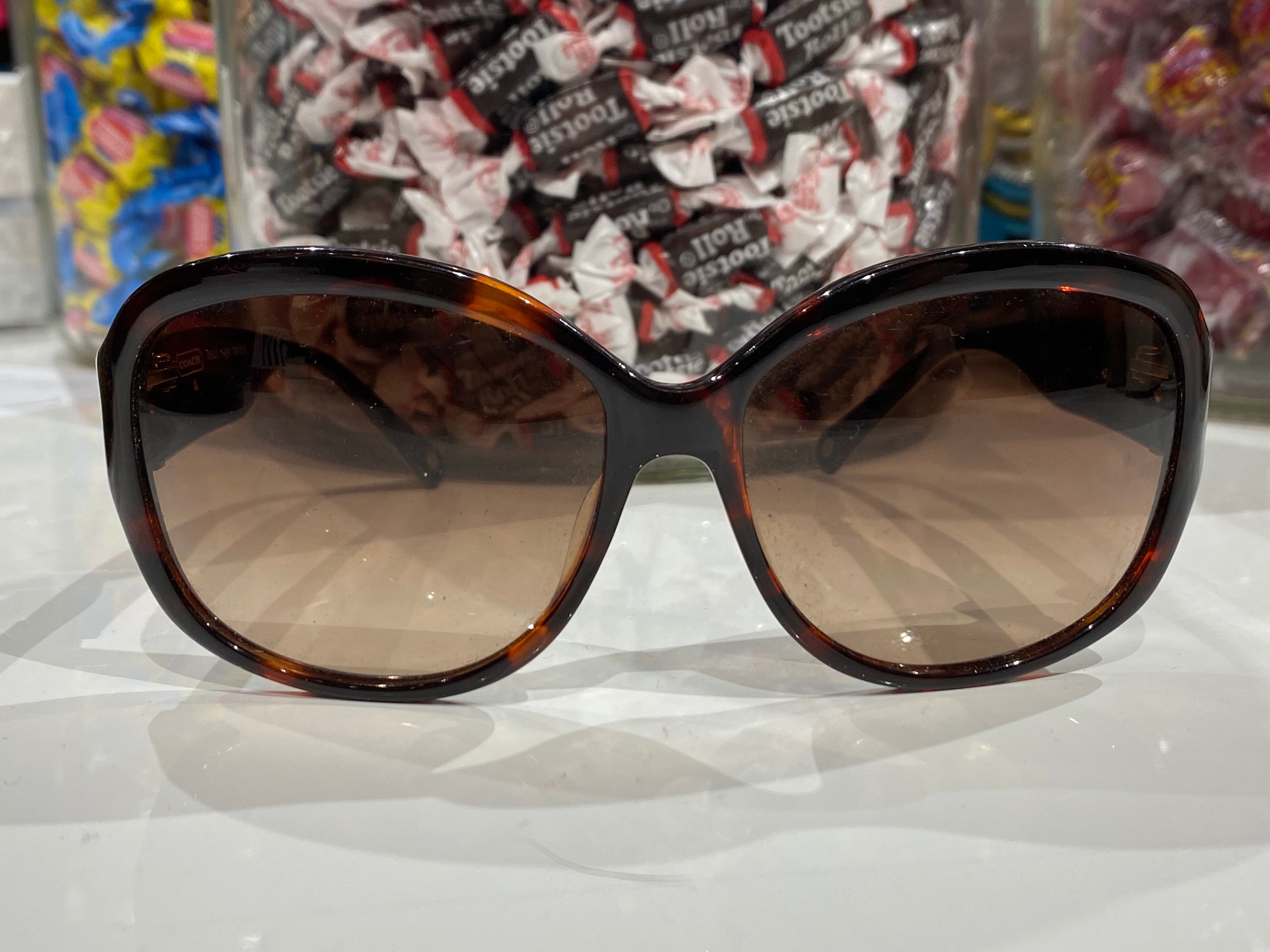 Coach tortoise cheap shell sunglasses