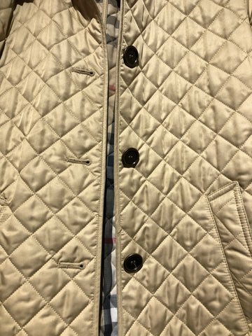 BURBERRY BRIT Tan Quilted Button Jacket
