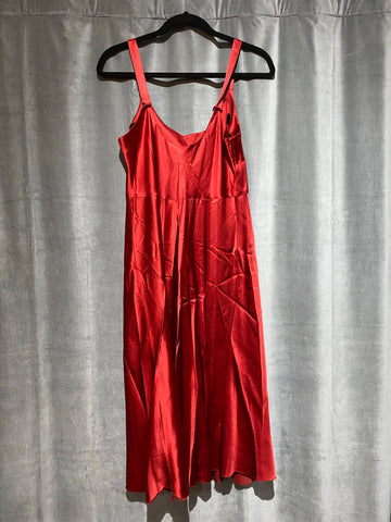 Vintage: Donna Karan Thick Strap Red Silk Slip Dress