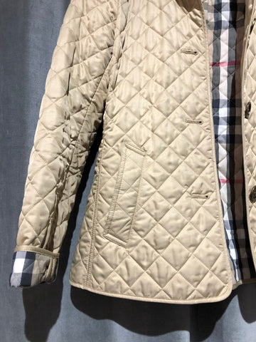 BURBERRY BRIT Tan Quilted Button Jacket