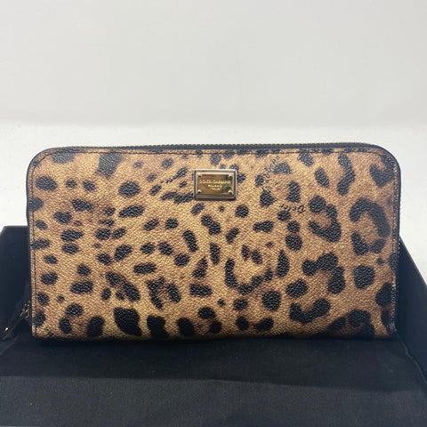 Dolce & Gabbana LEO Zip Around Wallet in Leapord