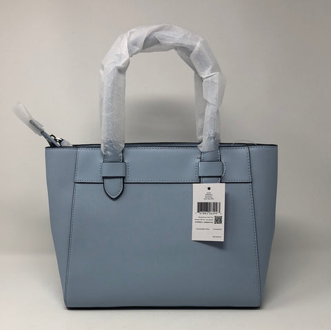 Kate Spade Light Blue Textured Leather Top Handle Bag with Crossbody Strap