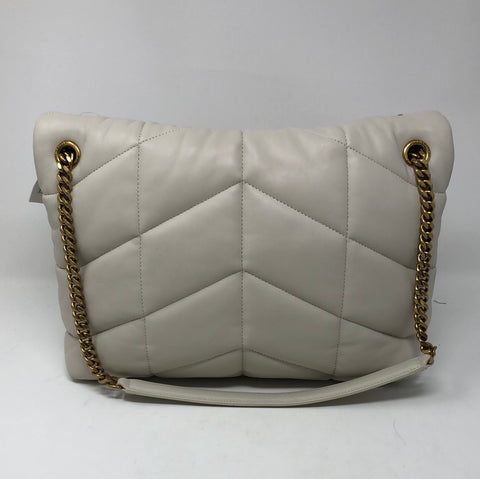 YSL Cream Soft Leather Sintra SPORT with Gold Hardware