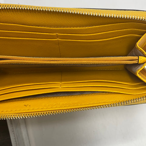 Michael Kors Yellow Leather Zip Around Wallet