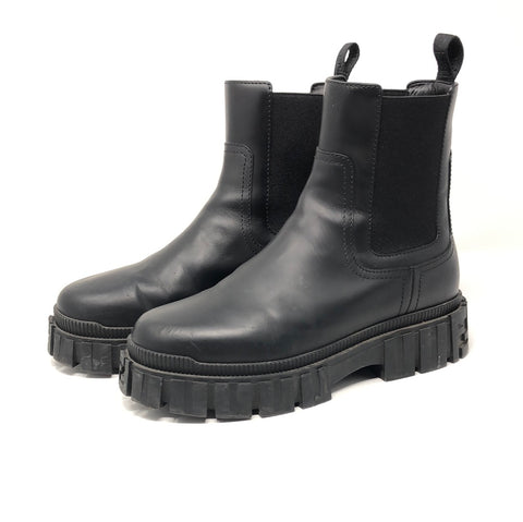 Fendi Black Slip On Lug Boot with Elastic Sides