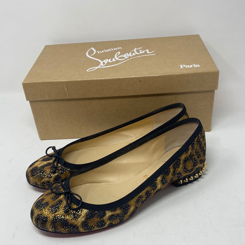 Christian Louboutin Leopard Chunky Heeled Flat