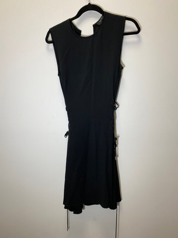 Theory Black Sleeveless Kensington Side Tie dress