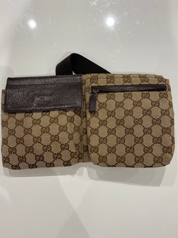 Gucci Canvas and Leather Belt Bag