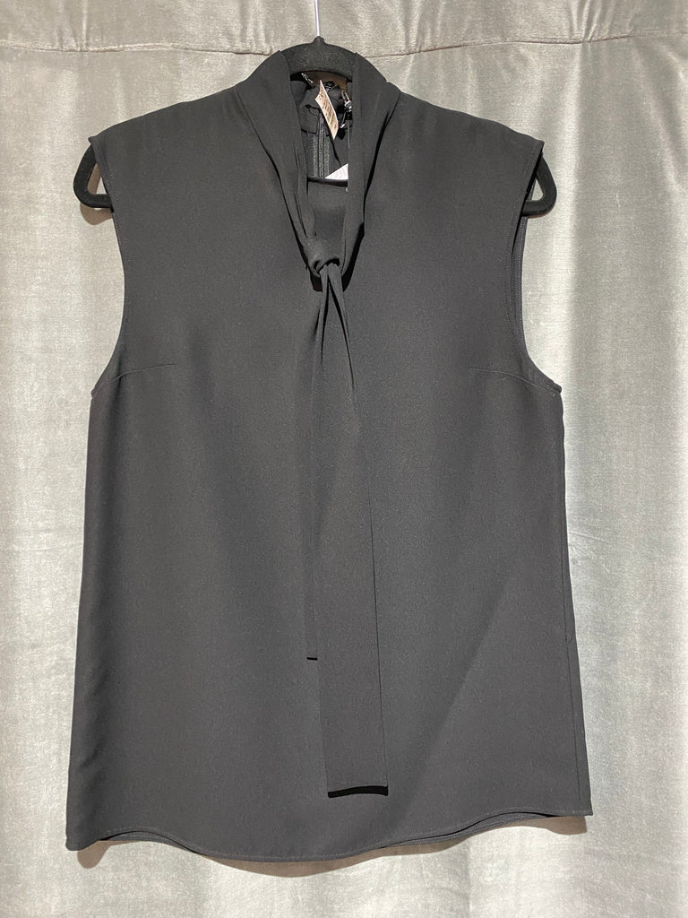 Gucci Black Pussy-Bow Crew Neck Tank with Back Zipper