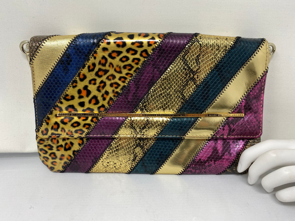 Jacobs by Marc Jacobs Multicolor Animal Print Flat Clutch with Shoulder Strap