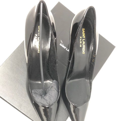 YSL Black Patent Leather Pointed Toe Heel 'Vernice Chiffon'