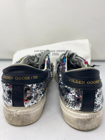Golden Goose Multi Color/ Silver Sequin Flip Sneakers