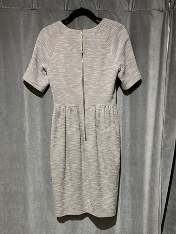 Jason Wu White, Grey Woven Short Sleeve Fit and Flare Dress