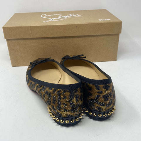 Christian Louboutin Leopard Chunky Heeled Flat