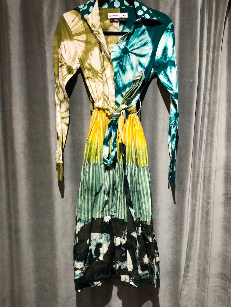 STUDIO 189 Triedye Tiered Shirt Dress