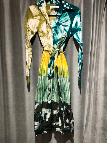 STUDIO 189 Triedye Tiered Shirt Dress