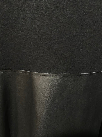 Bailey 44 Long Sleeve Cotton Stretch Dress with Leather Bottom