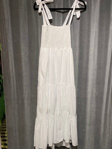 XIRENA White Cotton Sleeveless Maxi Sundress